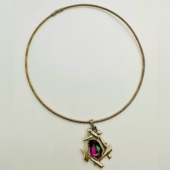 Vintage abstract heliotrope pendant necklace - Picture 7 of 13